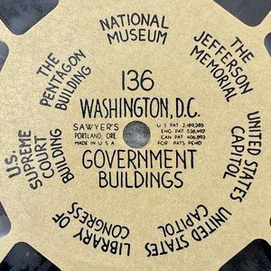 Vintage View-Master Reel 136 Washington DC Government Buildings (Hand Lettered)